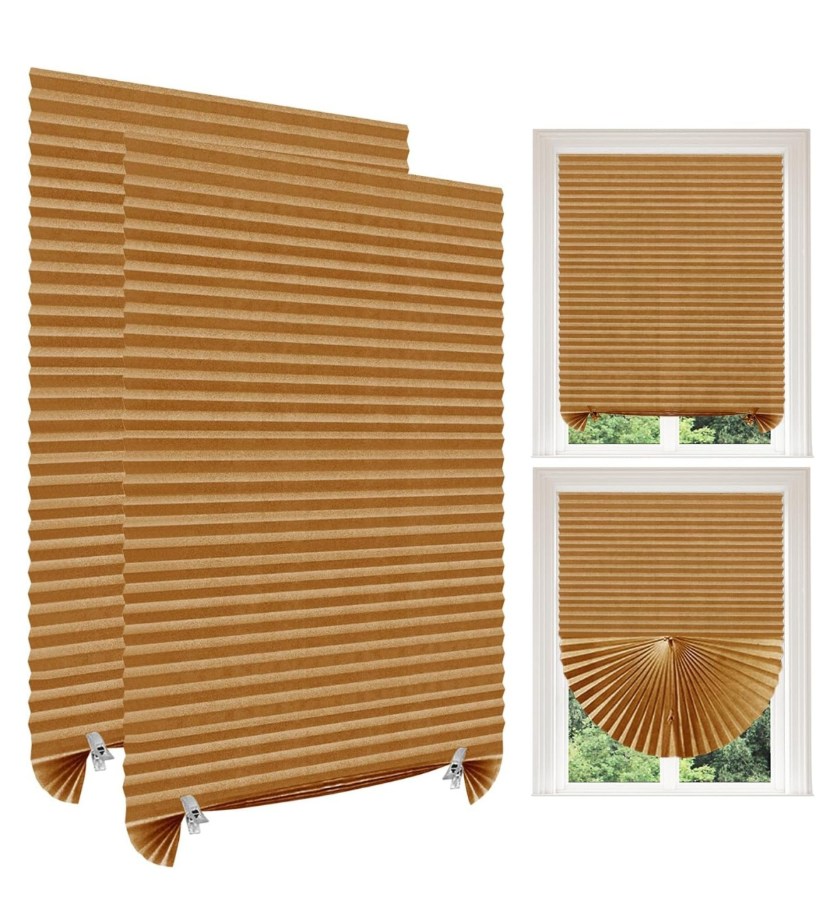 Set 4 jaluzele plisate autoadezive pentru ferestre 90 x 180 cm, Crem, fără găurire [6]