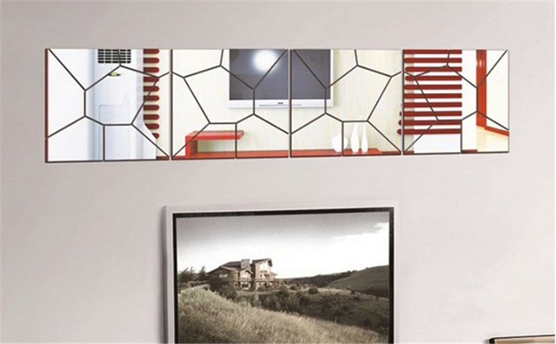 Set de 4x7 Oglinzi Acrilice, Autoadezive pentru Decor, 50 x 50 cm, Premium, CBD CORAL BEST DEALS Argintiu 50 cm [2]