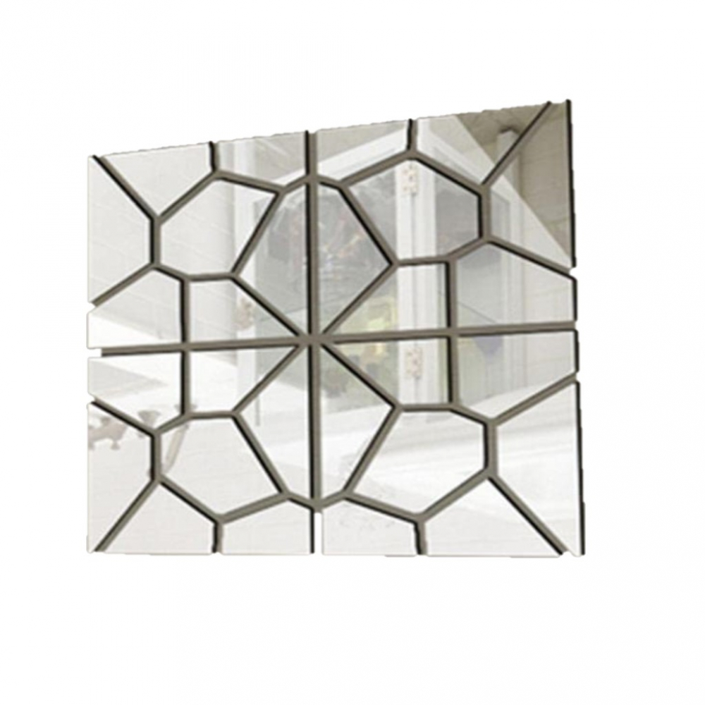 Set de 4x7 Oglinzi Acrilice, Autoadezive pentru Decor, 50 x 50 cm, Premium, CBD CORAL BEST DEALS Argintiu 50 cm [1]