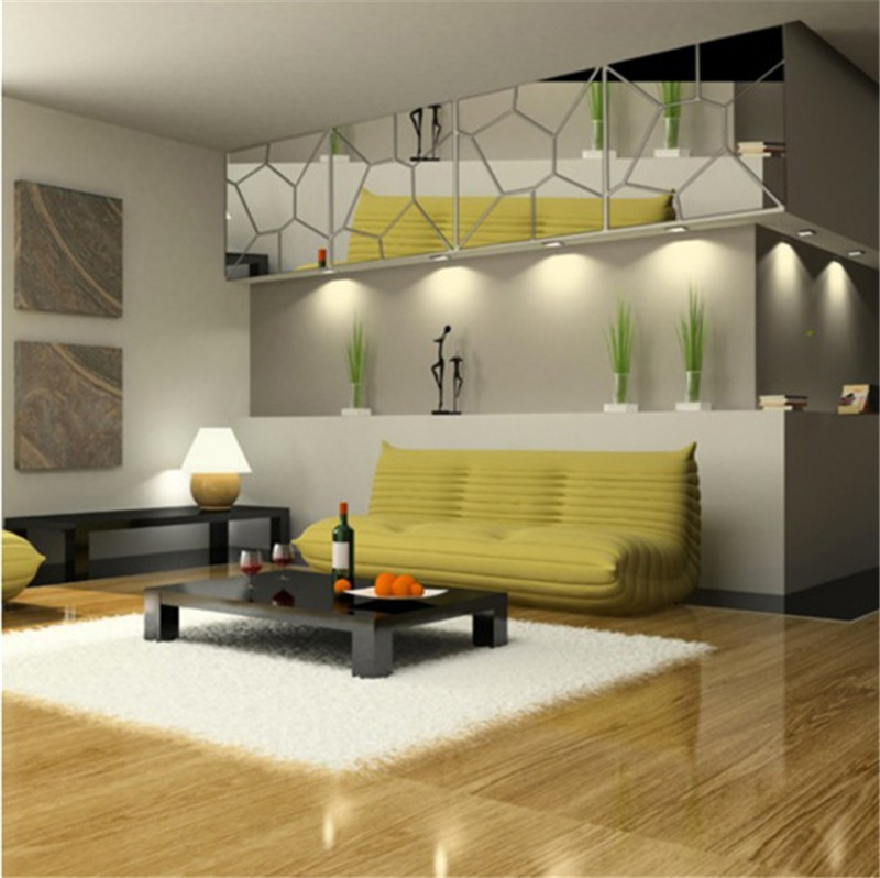 Set de 4x7 Oglinzi Acrilice, Autoadezive pentru Decor, 50 x 50 cm, Premium, CBD CORAL BEST DEALS Argintiu 50 cm [8]