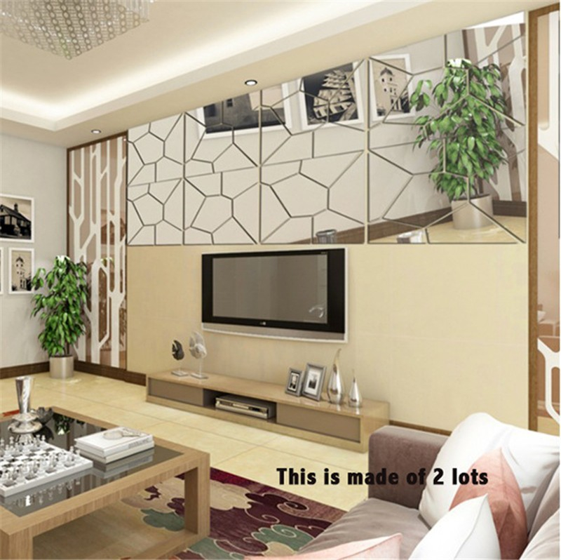 Set de 4x7 Oglinzi Acrilice, Autoadezive pentru Decor, 50 x 50 cm, Premium, CBD CORAL BEST DEALS Argintiu 50 cm [4]