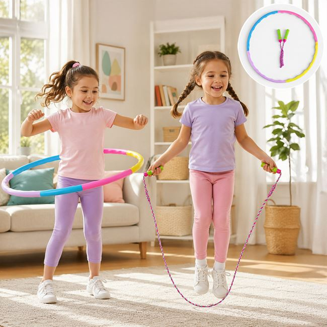 Set Hula Hoop Ø65 cm și Coardă de Sărit 220 cm [3]