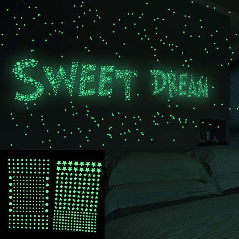 Set Stelute Fosforescente Auto Adezive, 384 Piese, 4 Dimensiuni cu Iluminare Indelungata, PVC, Premium, CBD CORAL BEST DEALS Verde Azur 2 cm [7]