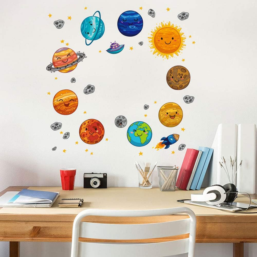Sticker Decorativ cu Calea Lactee, Sistemul Solar si Planetele, Autocolant Premium, CBD CORAL BEST DEALS [6]