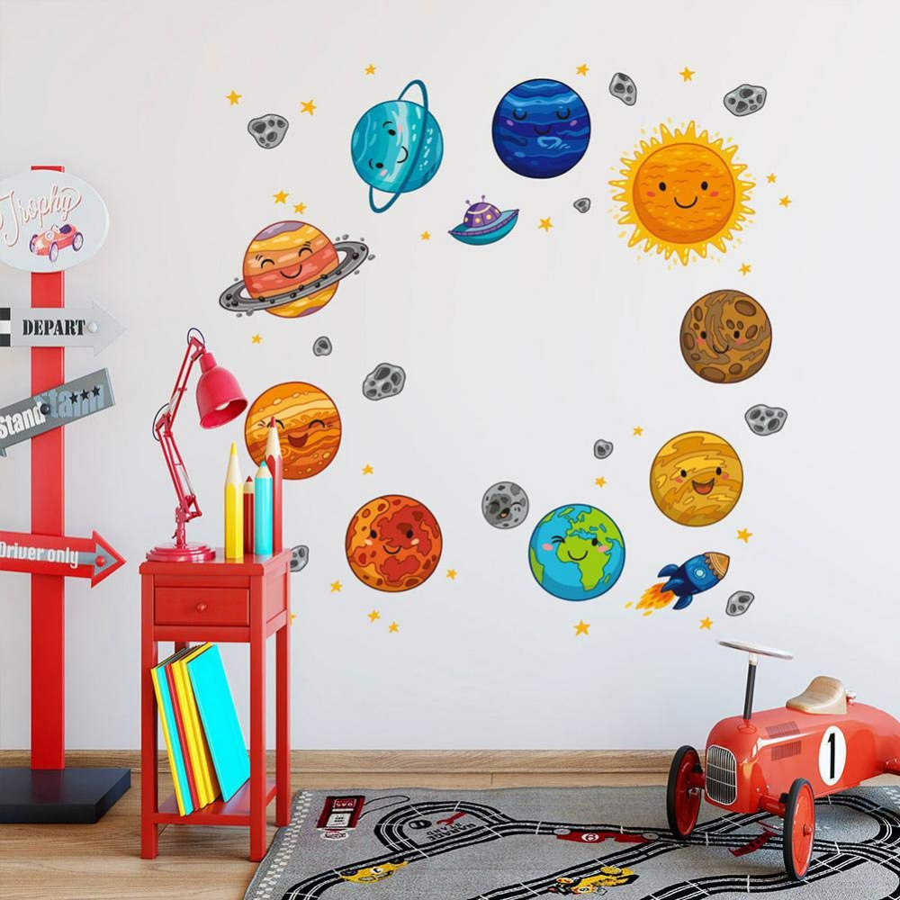 Sticker Decorativ cu Calea Lactee, Sistemul Solar si Planetele, Autocolant Premium, CBD CORAL BEST DEALS [5]