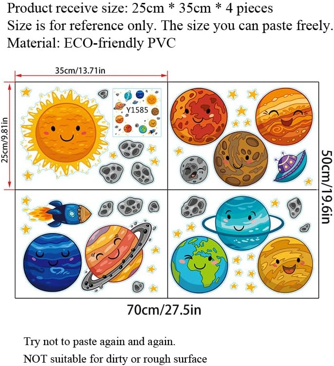 Sticker Decorativ cu Calea Lactee, Sistemul Solar si Planetele, Autocolant Premium, CBD CORAL BEST DEALS [2]