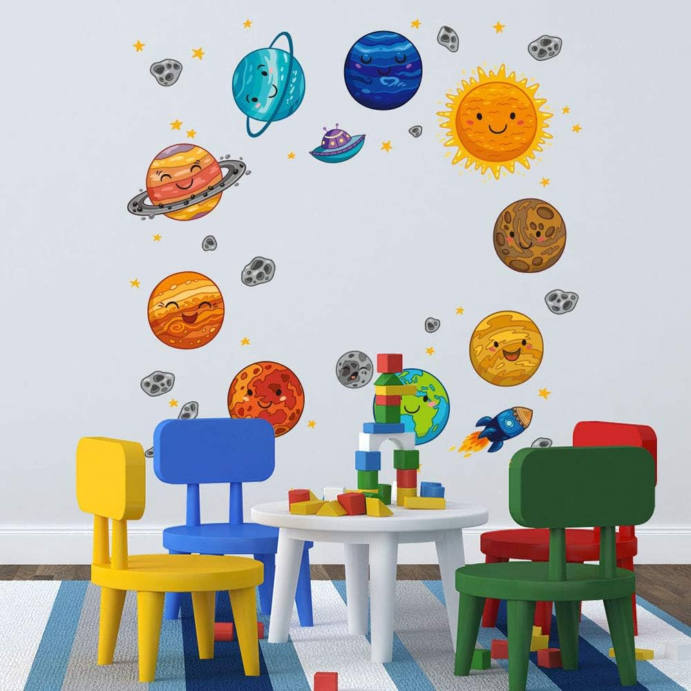 Sticker Decorativ cu Calea Lactee, Sistemul Solar si Planetele, Autocolant Premium, CBD CORAL BEST DEALS [7]