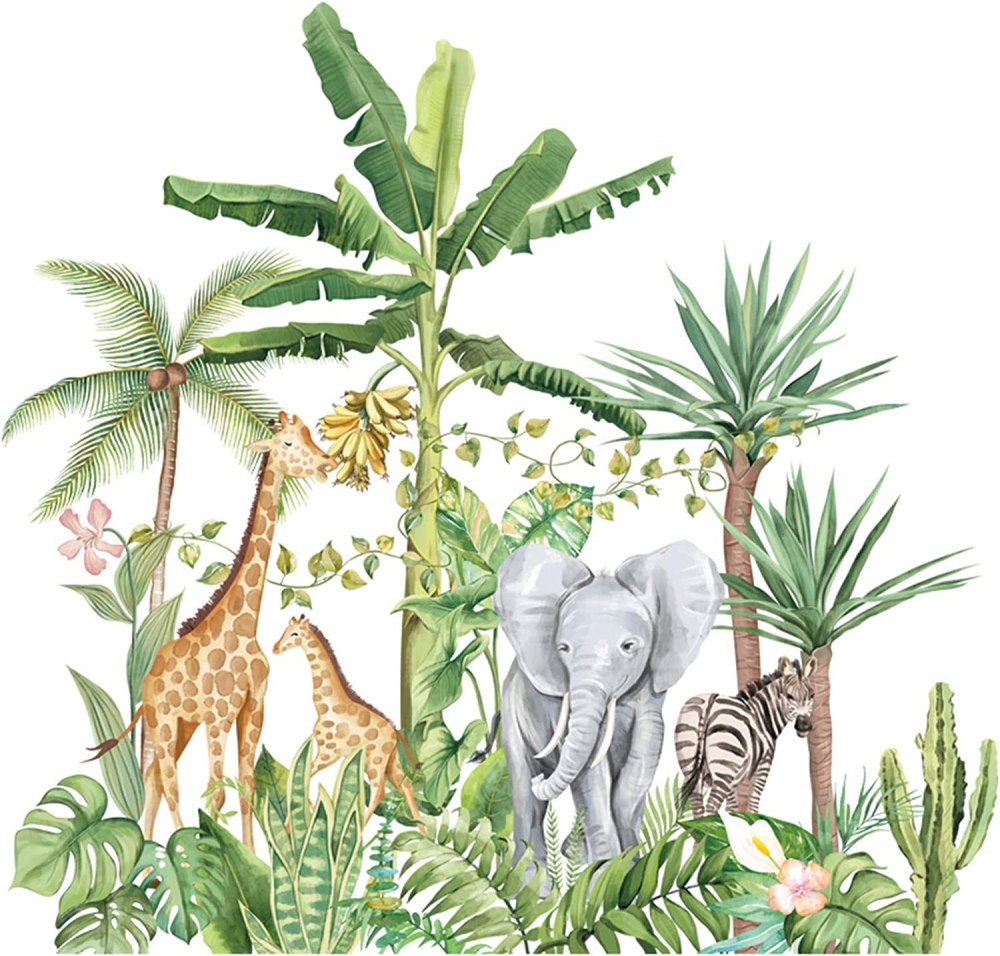 Sticker Decorativ, Animale Salbatice din Safari, 60 x 90 cm Alb 60 cm [1]