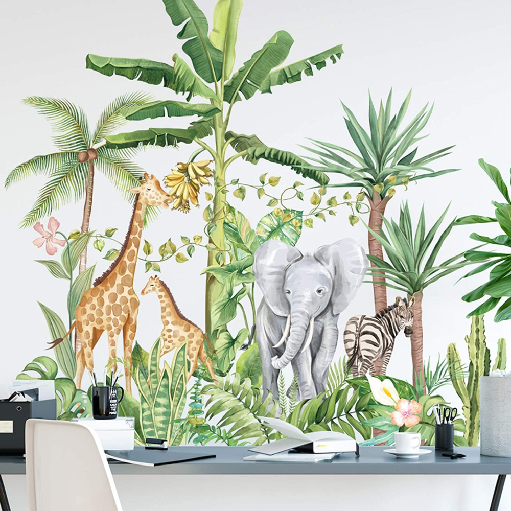 Sticker Decorativ, Animale Salbatice din Safari, 60 x 90 cm Alb 60 cm [2]