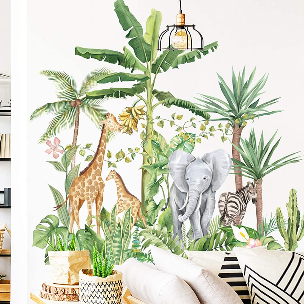 Sticker Decorativ, Animale Salbatice din Safari, 60 x 90 cm Alb 60 cm [4]