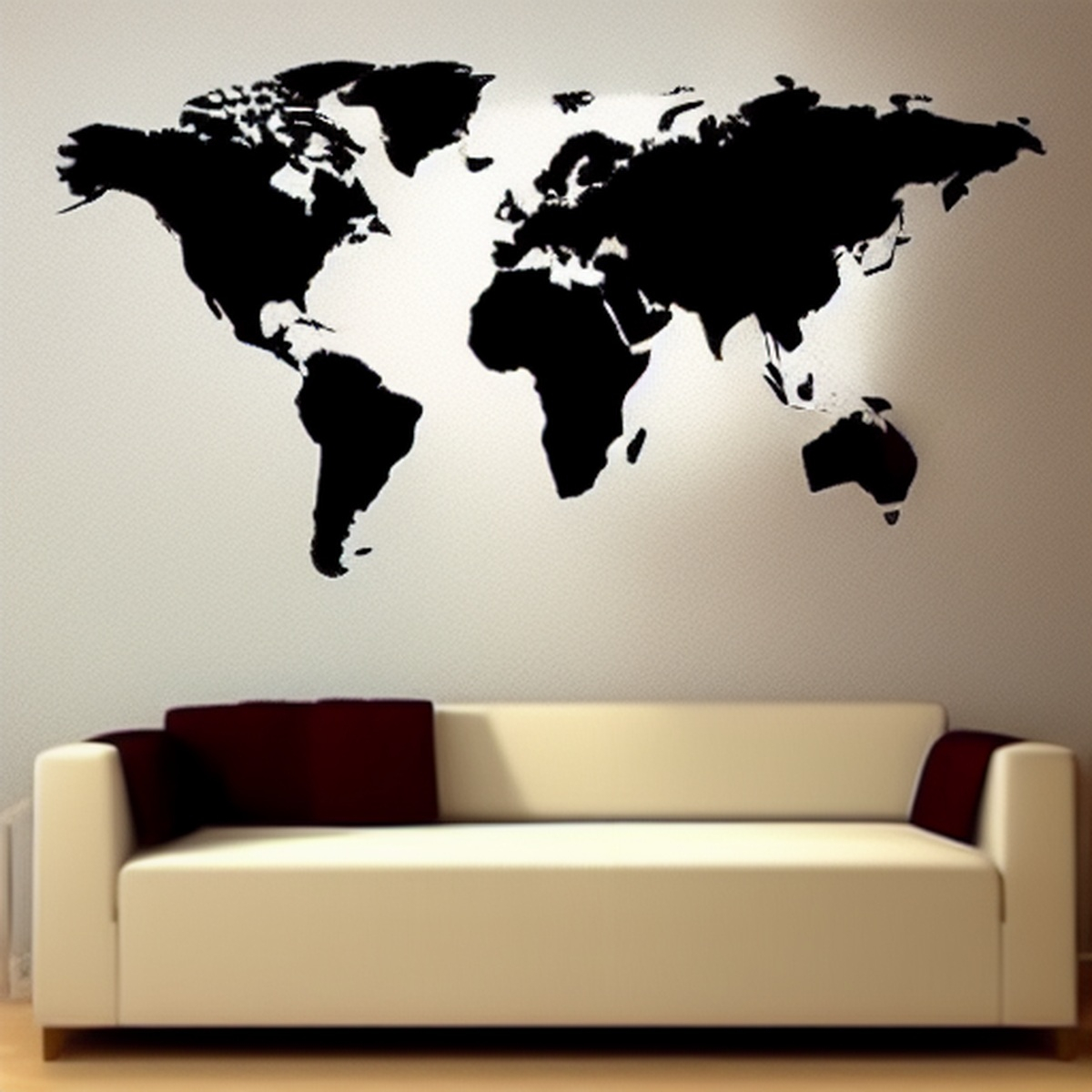 Sticker decorativ educativ cu harta lumii și animale, 60 cm, CoralBestDeals [30]