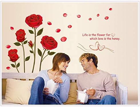 Sticker Decorativ cu Trandafiri, 155 x 230 cm, Autocolant Premium, CBD CORAL BEST DEALS Rosu aprins 50 cm [6]