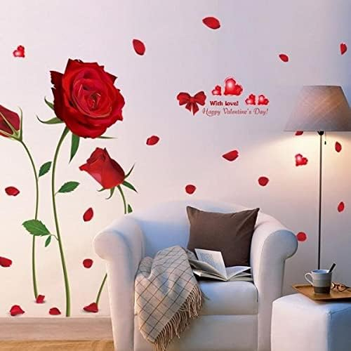 Sticker Decorativ cu Trandafiri, 155 x 230 cm, Autocolant Premium, CBD CORAL BEST DEALS Rosu aprins 50 cm [7]
