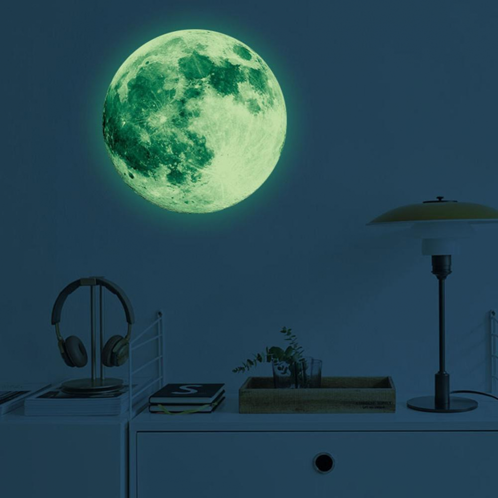 Sticker fosforescent lună, verde, 20 cm [2]