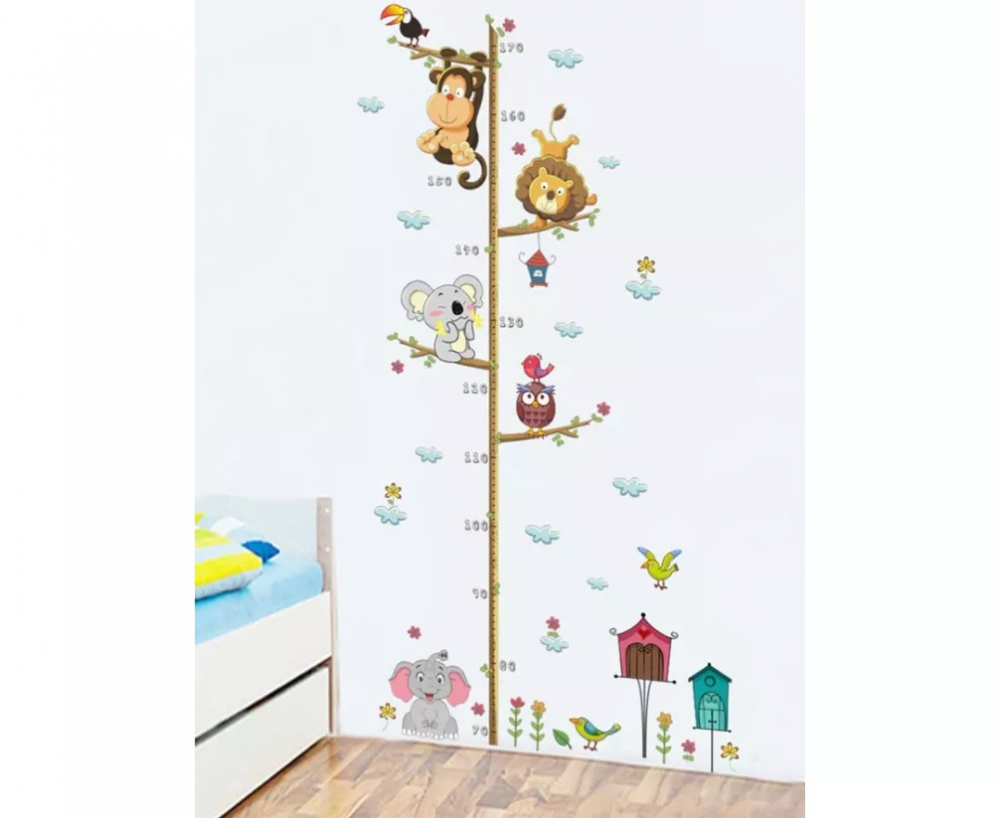 Sticker pentru Masurare Inaltime Copii, cu Animale si Pasari Salbatice, 170cm - CBD CORAL BEST DEALS Multicoior 30 cm [2]
