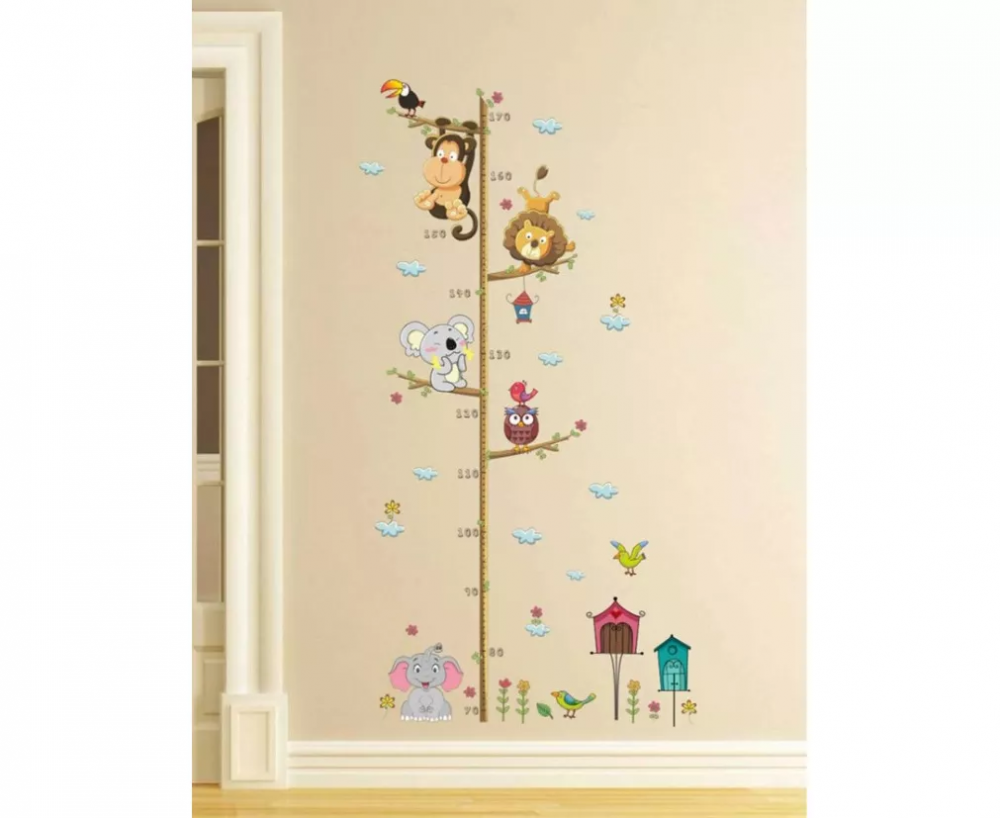 Sticker pentru Masurare Inaltime Copii, cu Animale si Pasari Salbatice, 170cm - CBD CORAL BEST DEALS Multicoior 30 cm [3]