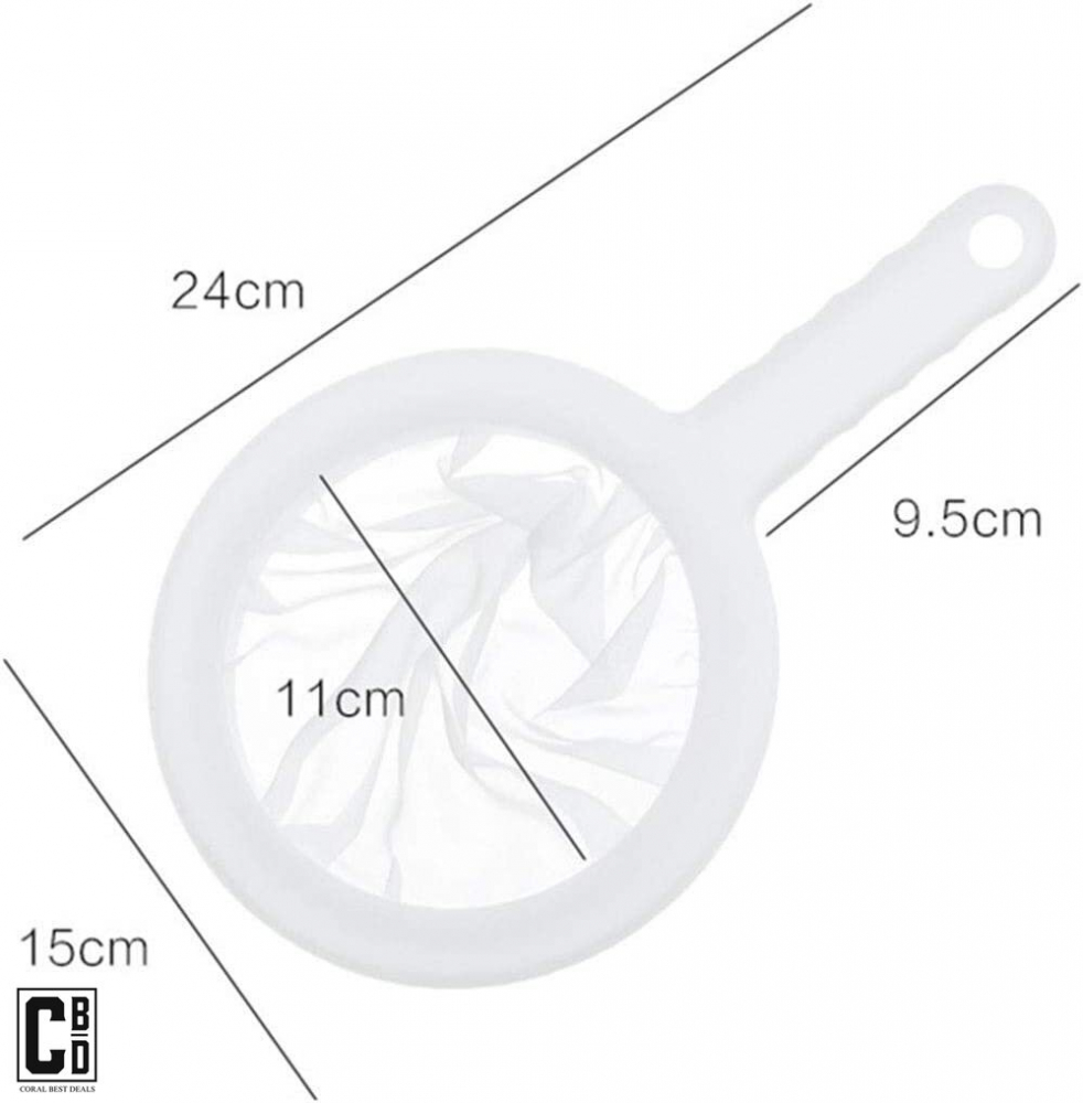 Strecuratoare cu Sita Foarte Fina pentru Strecurat si Filitrat Profesional, PVC, Alb, CBD CORAL BEST DEALS Alb 11 cm [4]