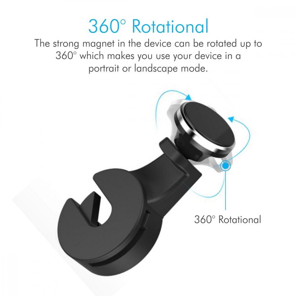 Suport Auto Magnetic pentru Telefon, Tableta, Sacosa, Umbrela, cu prindere pe Tetiera, Compatibil Universal, Negru, CBD CORAL BEST DEALS Negru [5]
