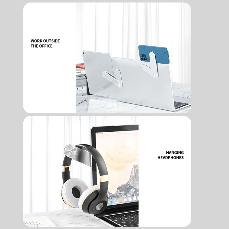 Suport Magnetic pentru Telefon cu Prindere pe Laptop sau Desktop cu Auto-Adeziv din Aluminiu, Premium, Compatibil Universal, CBD CORAL BEST DEALS Gri [3]