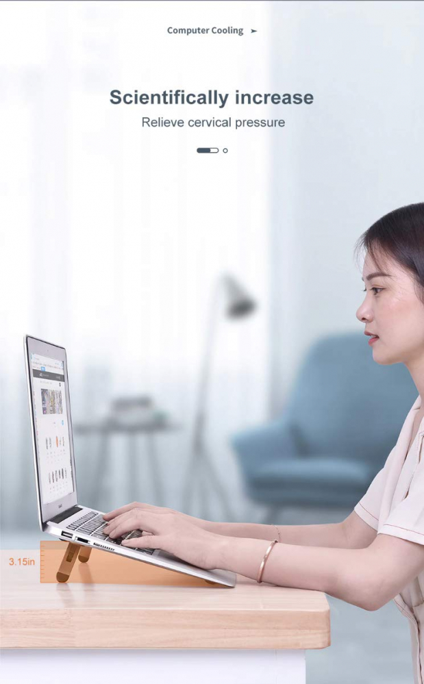 Suport Notebook sau Laptop din Aluminiu Auto-Adeziv, Reglabil pe 4 Nivele, Design Premium, Universal, CBD CORAL BEST DEALS [5]
