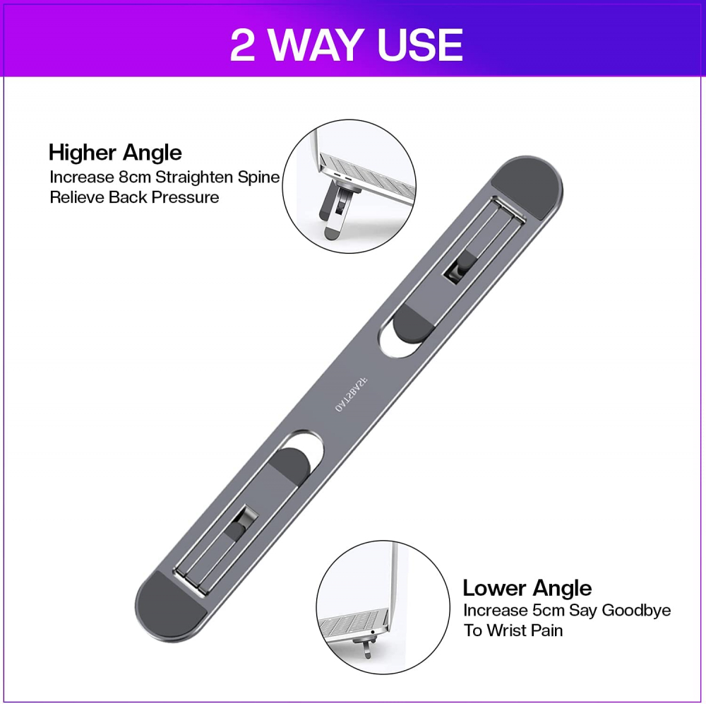 Suport Notebook sau Laptop din Aluminiu Auto-Adeziv, Reglabil pe 4 Nivele, Design Premium, Universal, CBD CORAL BEST DEALS [10]
