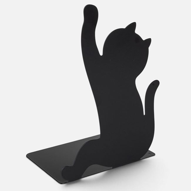 Suport pentru Cărți Metalic Negru Model Pisica 14x9,5x20cm [3]