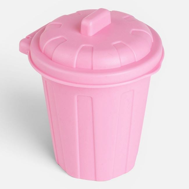 Suport pentru Creioane Tip Tomberon Roz cu Capac Ø8,5x11cm [3]