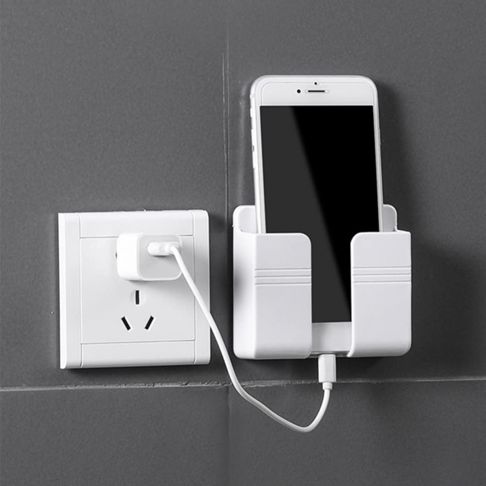 Suport pentru Telefon sau Telecomanda TV si AC, 8.7 x 9.8 cm, cu prindere auto-adeziva, cu Prindere pe orice suprafata plana Universal, Alb Alb [5]