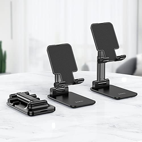 Suport pentru Telefon, Smartphone sau Tableta, pentru Masa sau Birou - Portabil Pliabil cu Reglaj Multiplu Premium Negru, CBD CORAL BEST DEALS Negru [4]