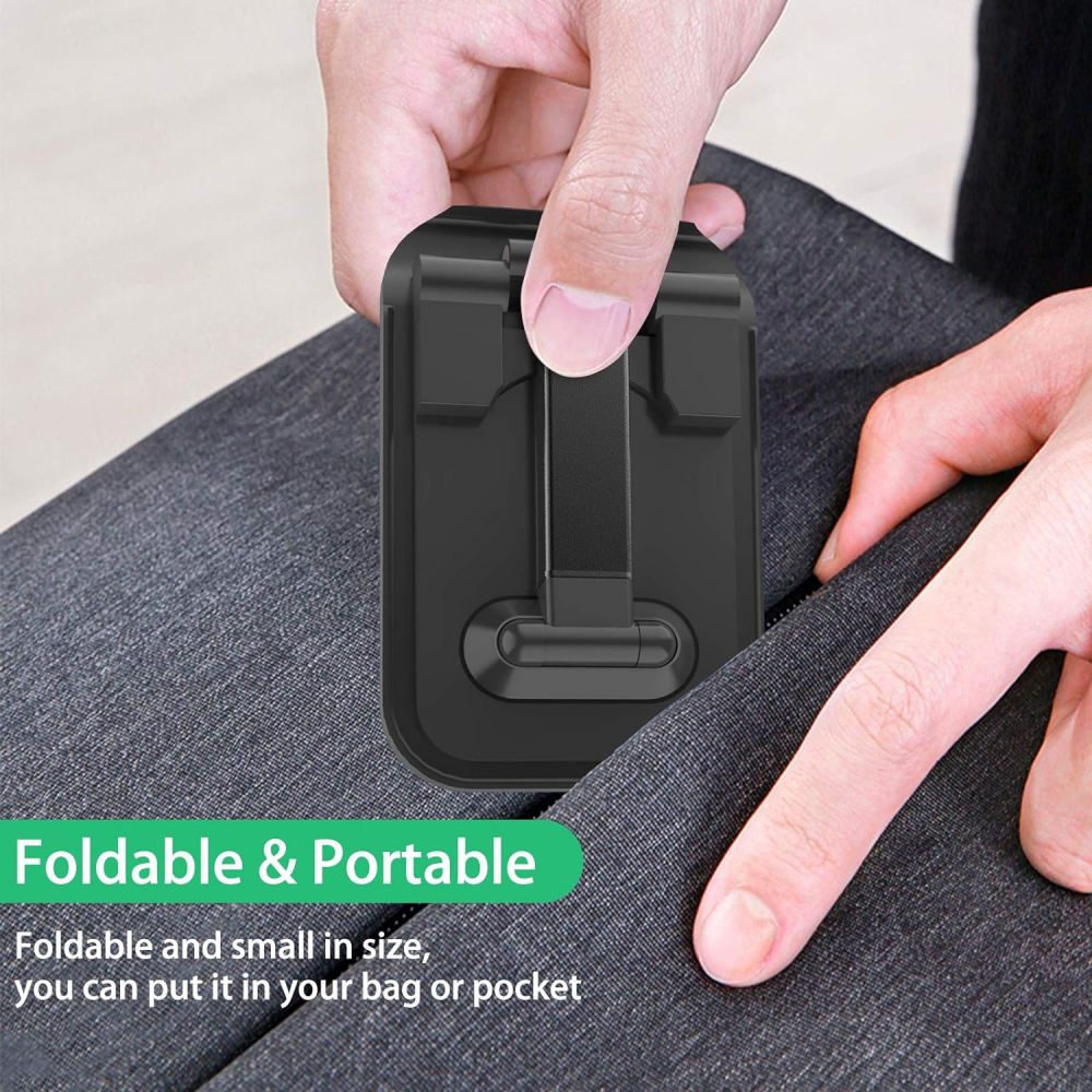 Suport pentru Telefon, Smartphone sau Tableta, pentru Masa sau Birou - Portabil Pliabil cu Reglaj Multiplu Premium Negru, CBD CORAL BEST DEALS Negru [7]