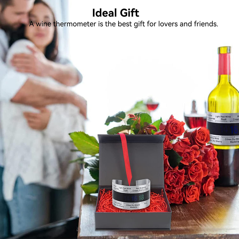 Termometru pentru Sticla de Vin, Digital Fara Baterie, Gradatie 4 - 24 °C, Inox, CBD CORAL BEST DEALS [6]