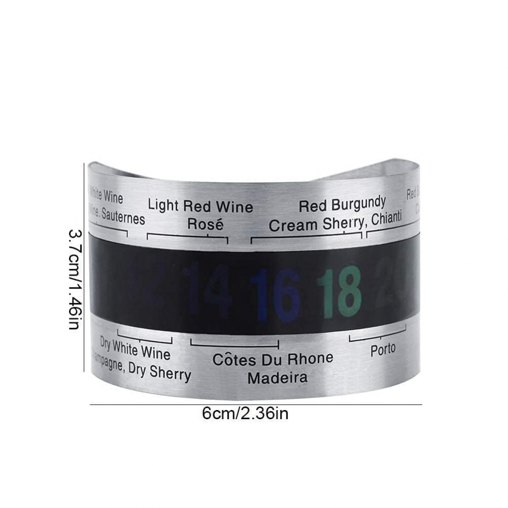 Termometru pentru Sticla de Vin, Digital Fara Baterie, Gradatie 4 - 24 °C, Inox, CBD CORAL BEST DEALS [2]