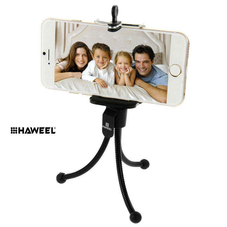Trepied Flexibil si Reglabil pentru Telefon, Go Pro, Camera Foto sau Video, Universal Metalic, Negru, CBD CORAL BEST DEALS Negru [3]