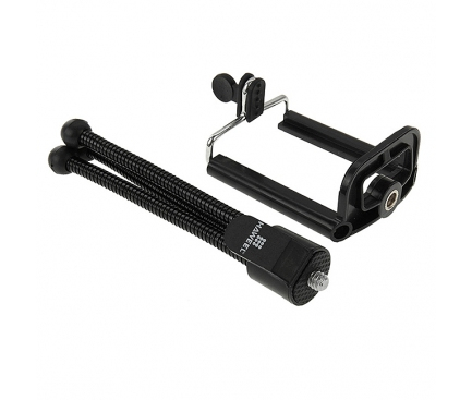 Trepied Flexibil si Reglabil pentru Telefon, Go Pro, Camera Foto sau Video, Universal Metalic, Negru, CBD CORAL BEST DEALS Negru [5]