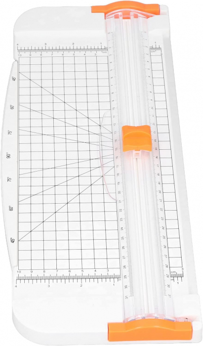 Trimmer pentru Hartie, Utilizare Profesionala la Birou sau pentru Acasa, Max 12 coli 80 g/mp, 38x15x3.5cm, Sistem de Siguranta Degete, plastic, Alb, CBD CORAL BEST DEALS [9]