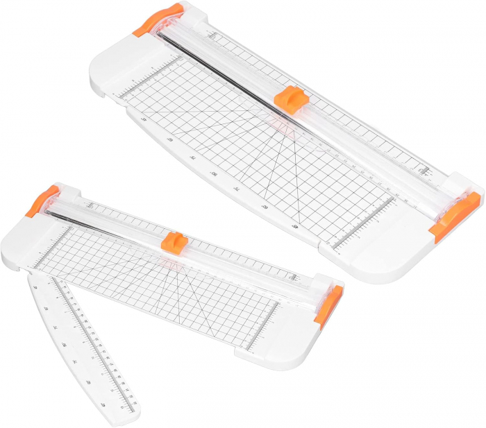Trimmer pentru Hartie, Utilizare Profesionala la Birou sau pentru Acasa, Max 12 coli 80 g/mp, 38x15x3.5cm, Sistem de Siguranta Degete, plastic, Alb, CBD CORAL BEST DEALS [4]