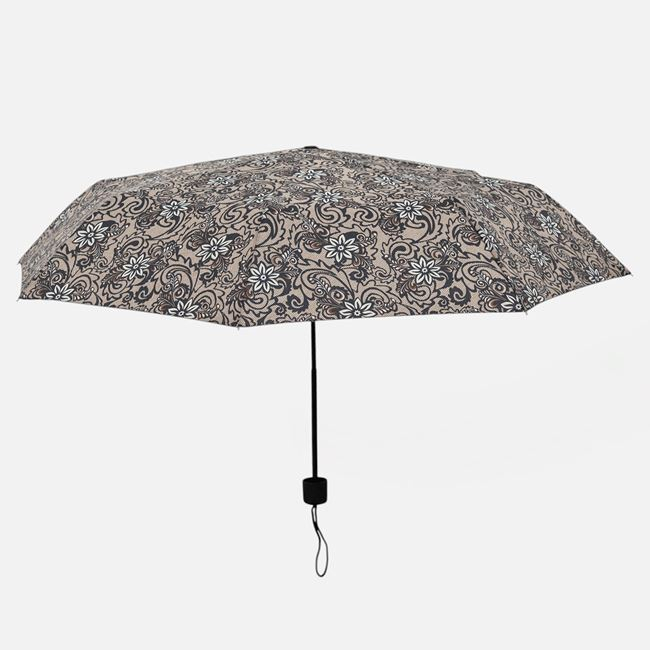 Umbrelă mini pliabilă bej-negru paisley cu diametru 90 cm [2]