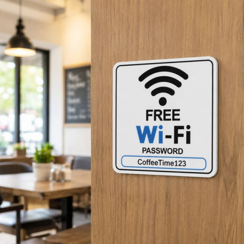 Organizare si depozitare casa - Autocolant Wi-Fi 15x15 cm