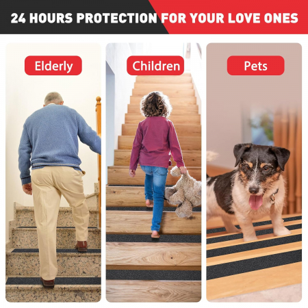 Banda Adeziva Antiderapanta, Negru, pentru Scari/Trepte Interior/Exterior, Multisuprafete, Rezistenta la Apa, Lungime 5 m, Latime 5 cm, CBD CORAL BEST DEALS [5]