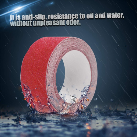 Banda Adeziva Antiderapanta, Rosu, pentru Scari/Trepte Interior/Exterior, Multisuprafete, Rezistenta la Apa, Lungime 5 m, Latime 5 cm, CBD CORAL BEST DEALS [6]
