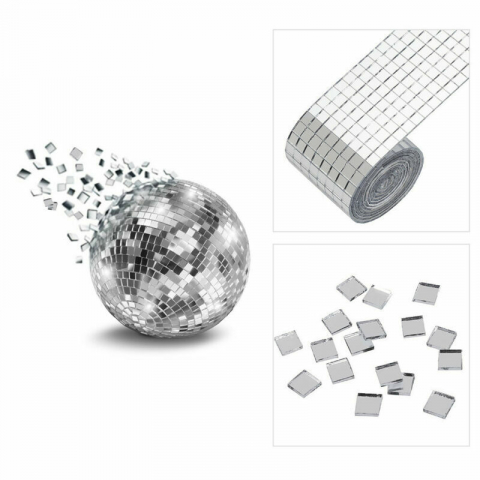 Banda Adeziva din Oglinda, Dimensiune 4 x 100 cm, pentru Home Design si Decor Obiecte, 1024 Bucati, Culoare Argintiu, CBD CORAL BEST DEALS 100 g [3]