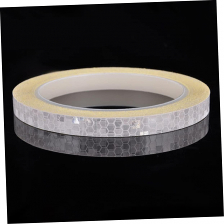 Banda Autoadeziva Reflectorizanta Alb pentru Tuning Masina, Motocicleta, pentru Decorare Bicicleta si Trotineta, pentru Semnalizare si Vizibilitate Sporita in Trafic, Adeziv Puternic si Rezistent, 800 [1]