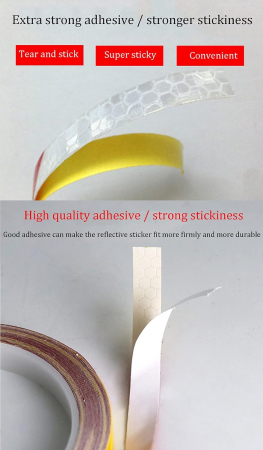 Banda Autoadeziva Reflectorizanta Alb pentru Tuning Masina, Motocicleta, pentru Decorare Bicicleta si Trotineta, pentru Semnalizare si Vizibilitate Sporita in Trafic, Adeziv Puternic si Rezistent, 800 [14]