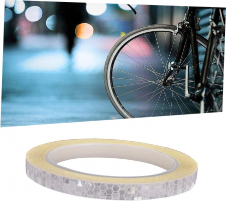 Banda Autoadeziva Reflectorizanta Alb pentru Tuning Masina, Motocicleta, pentru Decorare Bicicleta si Trotineta, pentru Semnalizare si Vizibilitate Sporita in Trafic, Adeziv Puternic si Rezistent, 800 [4]