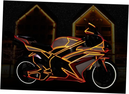 Banda Autoadeziva Reflectorizanta Galben si Negru pentru Tuning Masina, Motocicleta, pentru Decorare Bicicleta si Trotineta, pentru Semnalizare si Vizibilitate Sporita in Trafic, Adeziv Puternic si Re [22]