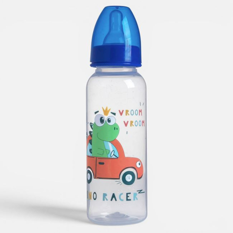 Bebe si copii - Biberon din Plastic cu Tetina din Silicon & Model Dinozaur 250ml 0M+