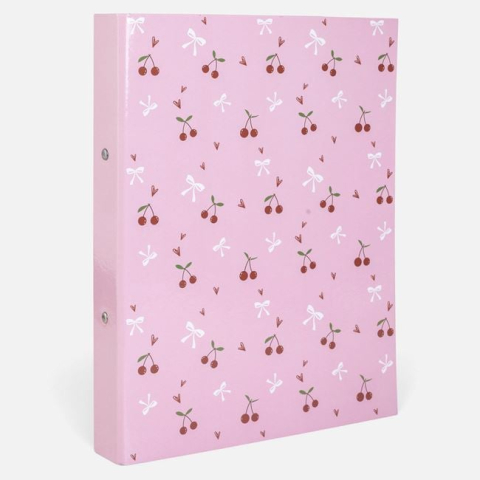 Hartie, caiete si articole de birou - Biblioraft A4 2 Inele Roz cu Cireșe 24x31,5cm