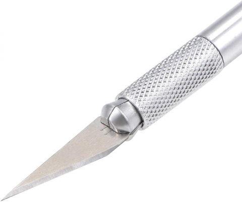 Bisturiu tip CUTTER pentru Diverse Activitati, Cutter Metalic de Precizie cu 5 Lame de Rezerva, Argintiu, CBD CORAL BEST DEALS [8]