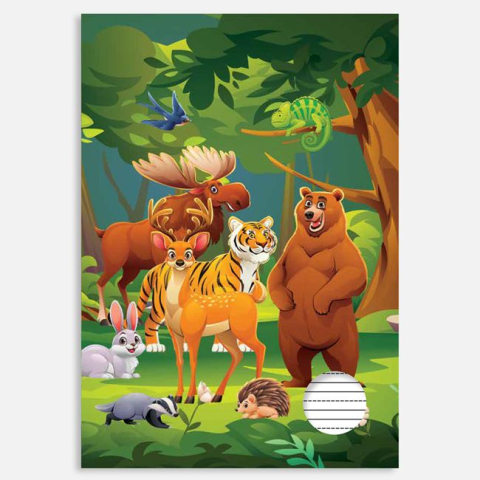 Rechizite si produse pentru scoala - Caiet A5 de Tip 2 Copertă cu Model Jungla – 20 File