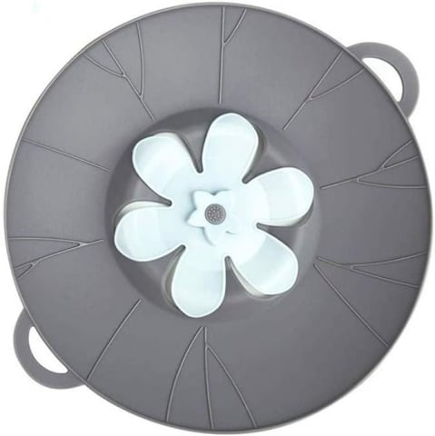 Capace vase pentru gatit - Capac Inteligent pentru Oale cu Sistem Antiscugere, 26cm din Silicon, Gri, CBD CORAL BST DEALS 26 cm
